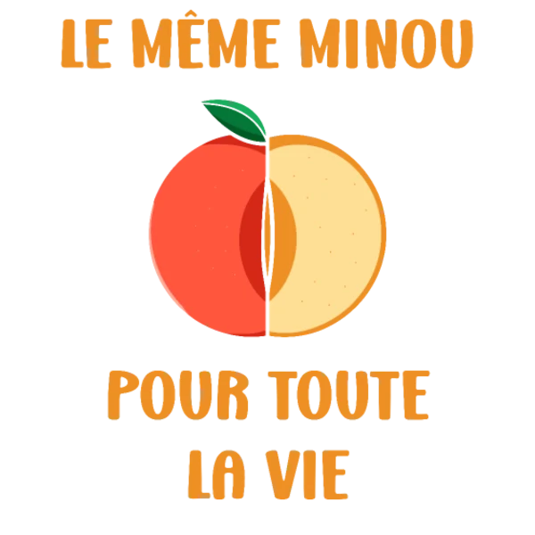 Design Le même minou pour toute la vie — pêche rouge