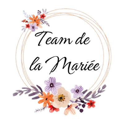 Design témoin et demoiselle d'honneur — Team de la mariée — fleurs colorées