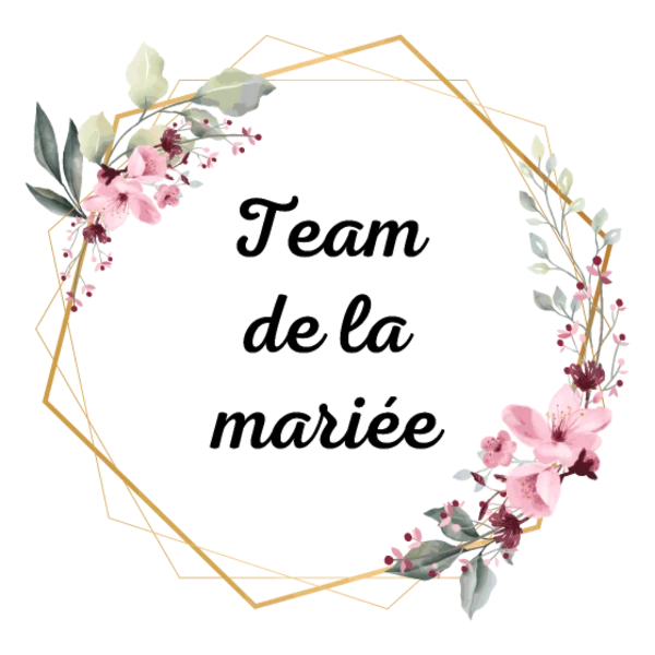 Design team du marié EVG — Team de la mariée — cadre géométrique fleuri