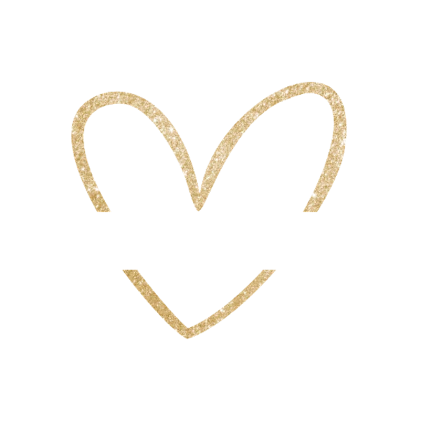 Design Team de la mariée — cœur doré pailleté