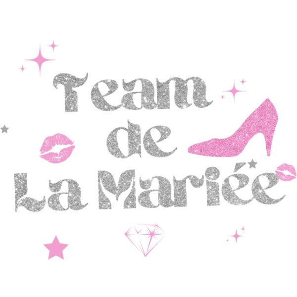 Design Team de la mariée — argenté et escarpin rose