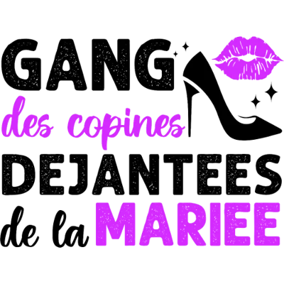 Design témoin et demoiselle d'honneur — Gang des copines déjantées de la mariée — escarpin