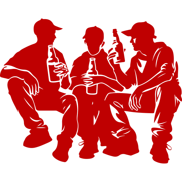 Design Les potes de l’EVG — silhouettes rouges