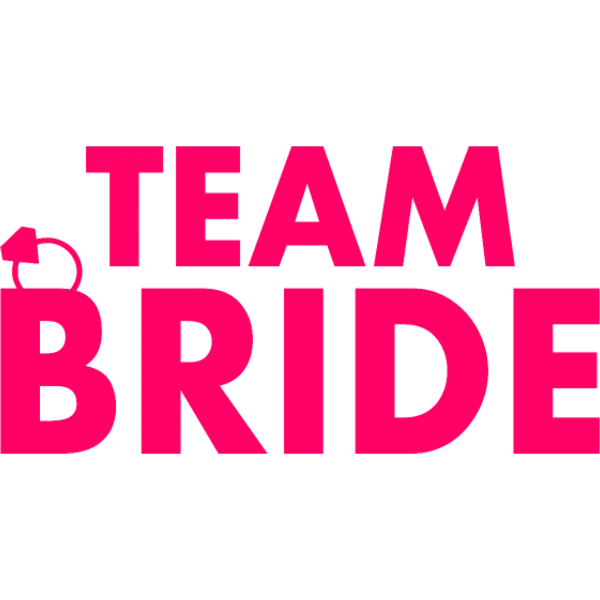 Design Team Bride — lettres fuchsia et bague