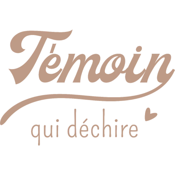 Design Témoin qui déchire — calligraphie rose gold