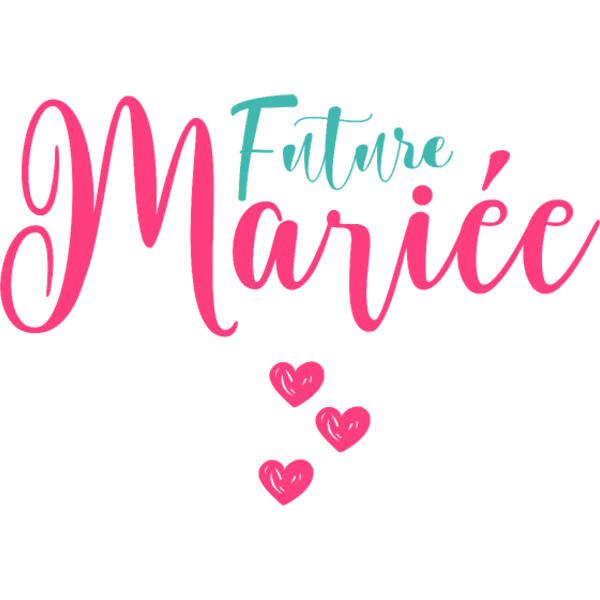 Design Future mariée — lettres fuchsia et cœurs