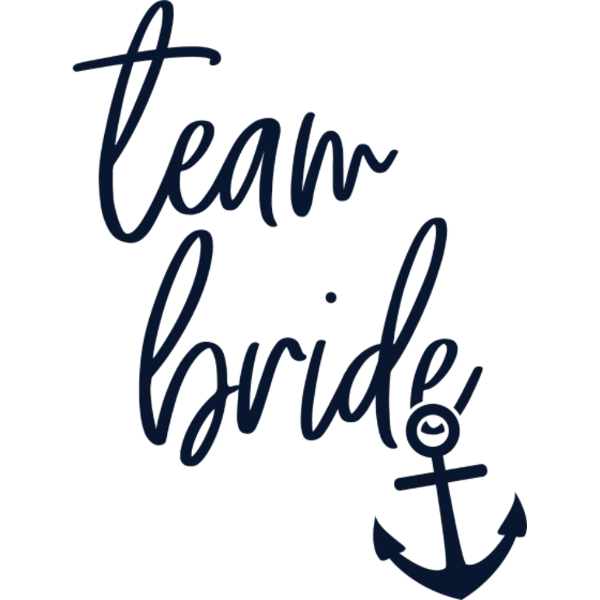 Design Team Bride — calligraphie bleu nuit et ancre