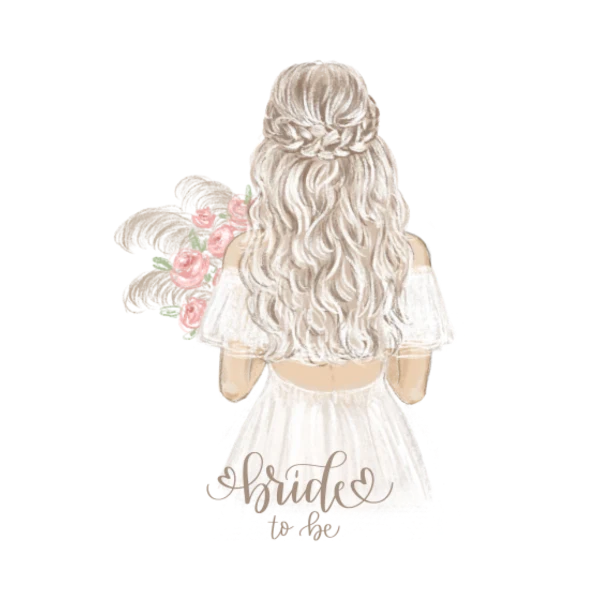 Design La future mariée — mariée de dos aux cheveux tressés