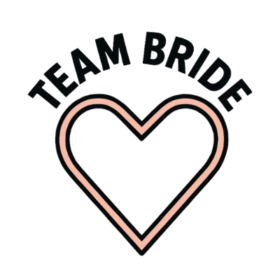 Design témoin et demoiselle d'honneur — Team Bride — cœur noir