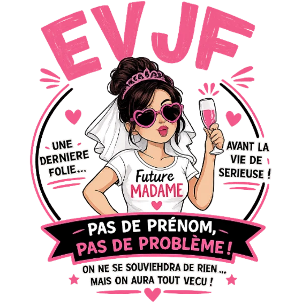Design EVJF future Madame — pas de prénom, pas de problème