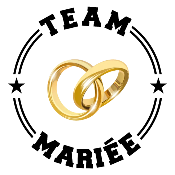 Design Team mariée — alliances dorées dans un cercle