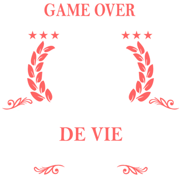 Design Game over, enterrement de vie de jeune fille — blanc