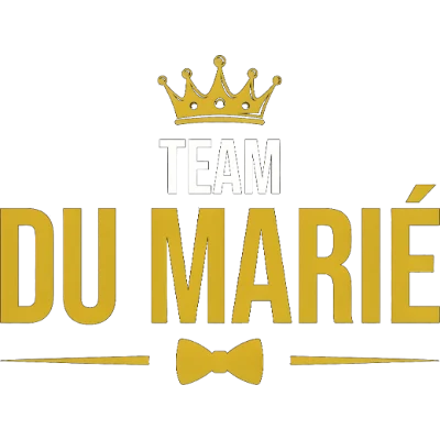 Design futur marié EVG — Team du marié — couronne et nœud papillon dorés