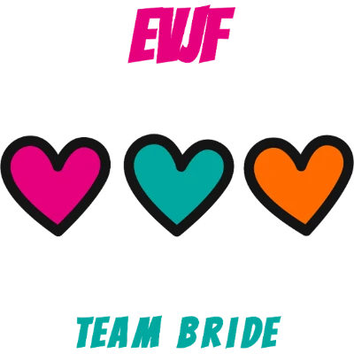 Design futur marié EVG — EVJF Team Bride — trois cœurs colorés