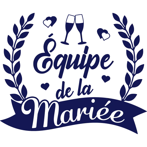 Design Équipe de la mariée — lauriers bleu nuit et coupes