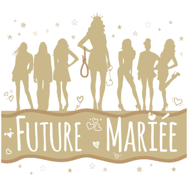 Design Future mariée — silhouettes dorées de copines