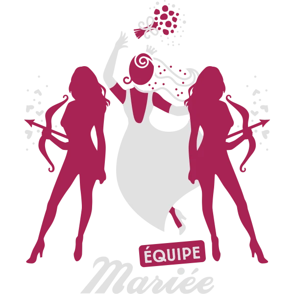 Design Équipe mariée — silhouettes roses