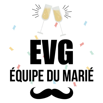 Design témoin et demoiselle d'honneur — EVG, équipe du marié — champagne