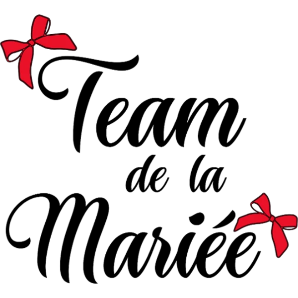 Design Team de la mariée — nœuds rouges, noir