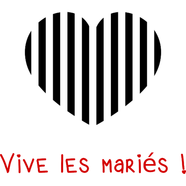 Design Vive les mariés ! — cœur rayé