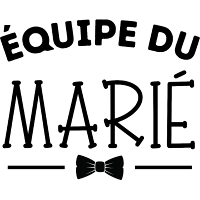 Design témoin et demoiselle d'honneur — Équipe du marié — nœud papillon noir