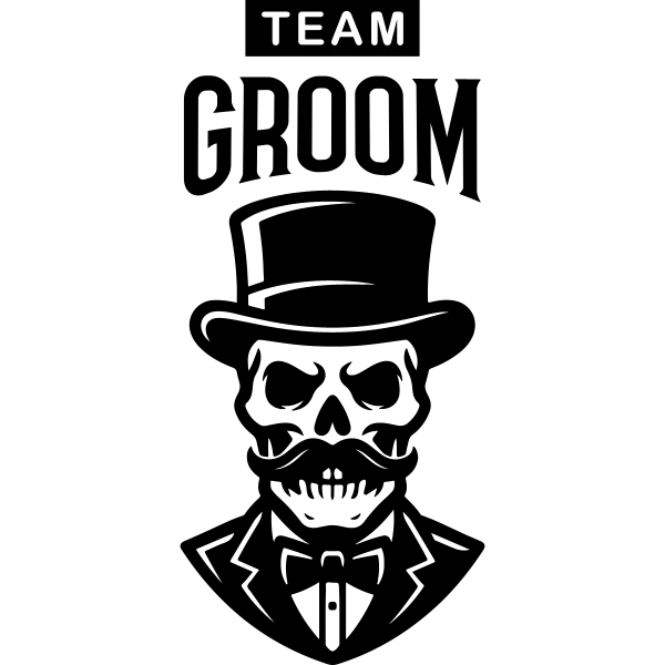 Design Team Groom — squelette en haut-de-forme, noir