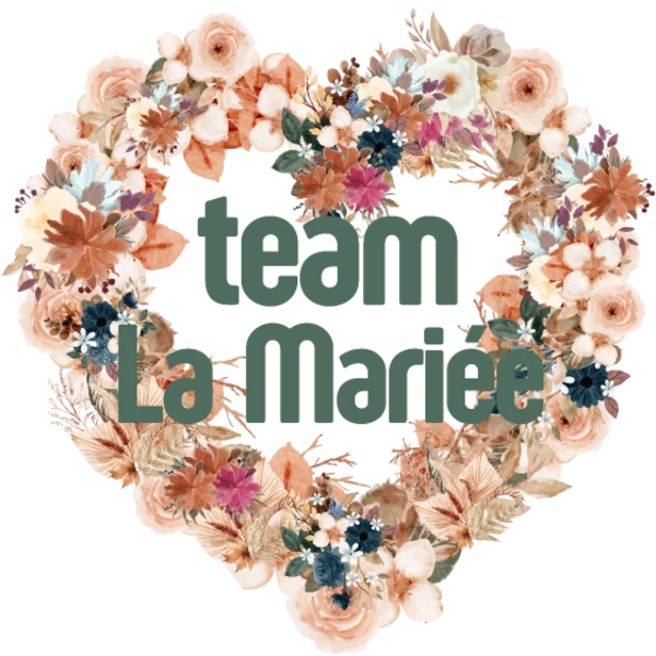 Design Team de la mariée — couronne de fleurs en cœur, vert