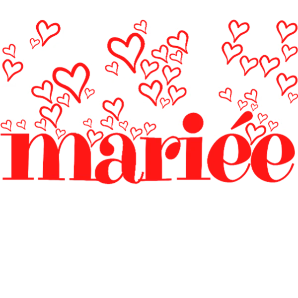 Design Team mariée — cœurs rouges