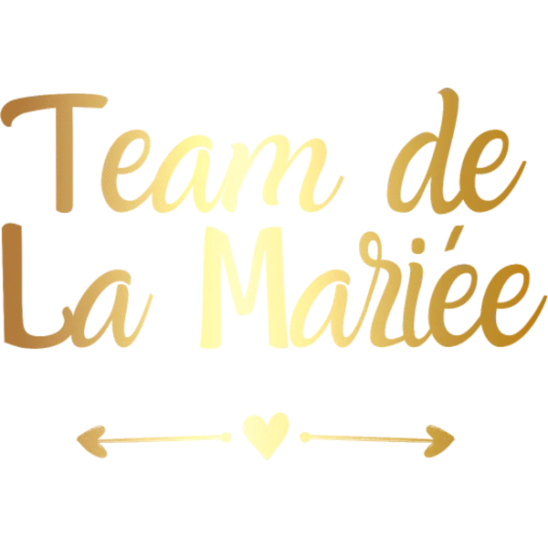 Design Team de la mariée — lettres dorées