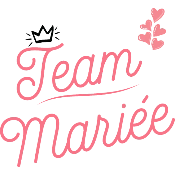 Design Team mariée — calligraphie rose