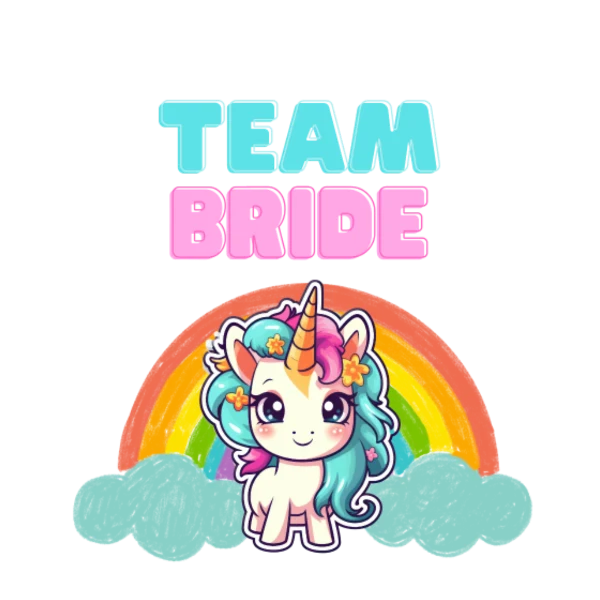 Design Team Bride — licorne sur arc-en-ciel