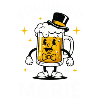 Design témoin et demoiselle d'honneur — Équipe du marié — chope rétro