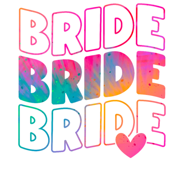 Design bachelor party — Bride — arc-en-ciel et cœur