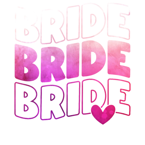 Design bachelor party — Bride — dégradé rose et cœur