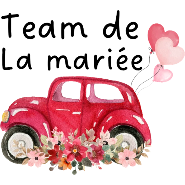 Design Team de la mariée — voiture de mariage rouge