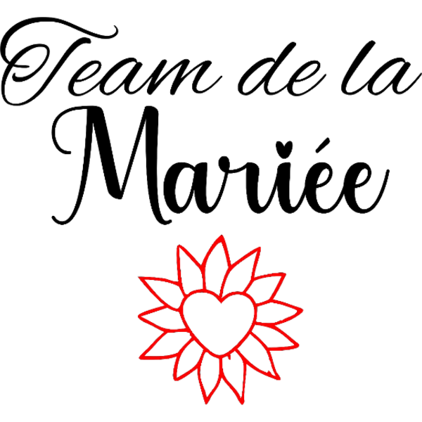 Design EVJF future mariée — Team de la mariée — fleur rouge en cœur