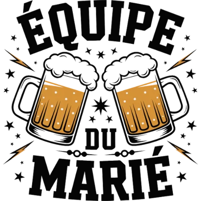 Design témoin et demoiselle d'honneur — Équipe du marié — chopes de bière