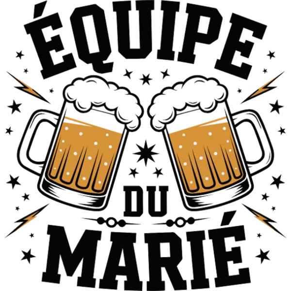 Design Équipe du marié — chopes de bière