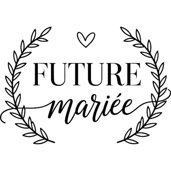 Design Future mariée — lauriers noirs et cœur