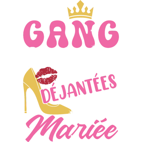 Design Gang des copines déjantées de la mariée — escarpin doré