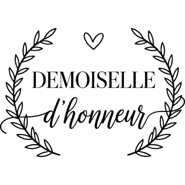 Design Demoiselle d’honneur — lauriers noirs et cœur
