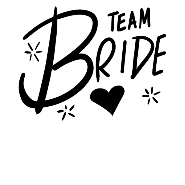 Design Team Bride — lettres noires et cœur