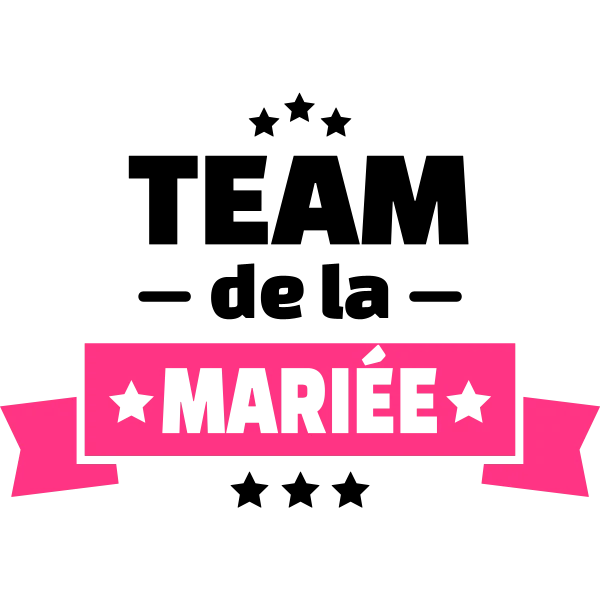Design EVJF future mariée — Team de la mariée — banderole rose