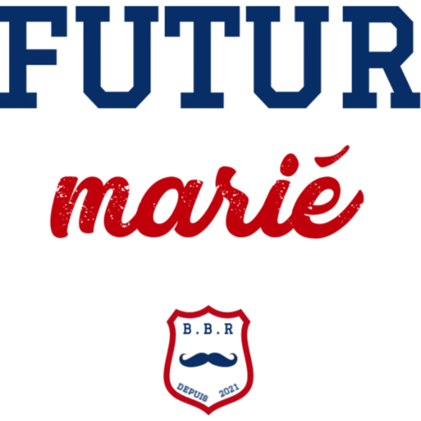 Design Futur marié — lettres universitaires bleues et rouges