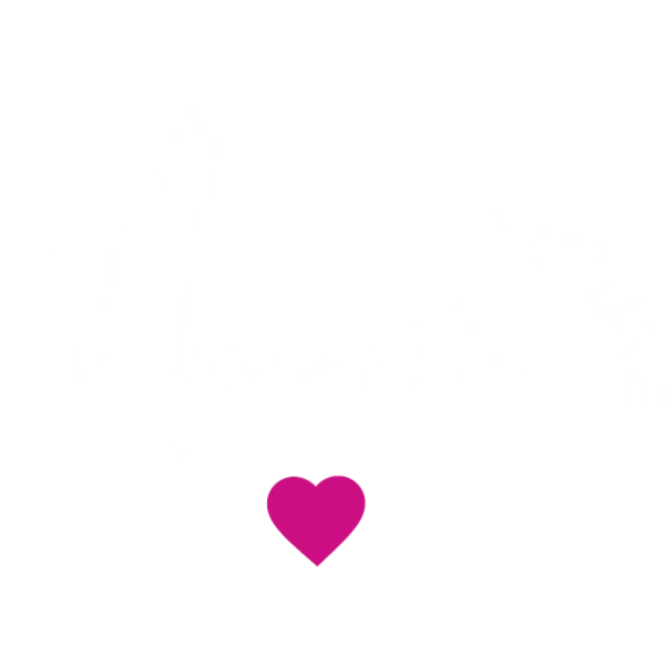 Design Future mariée — calligraphie blanche et cœur fuchsia