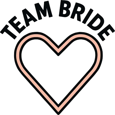 Design témoin et demoiselle d'honneur — Team Bride — cœur rose