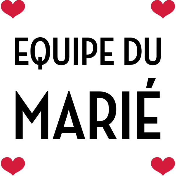 Design Équipe du marié — cœurs rouges