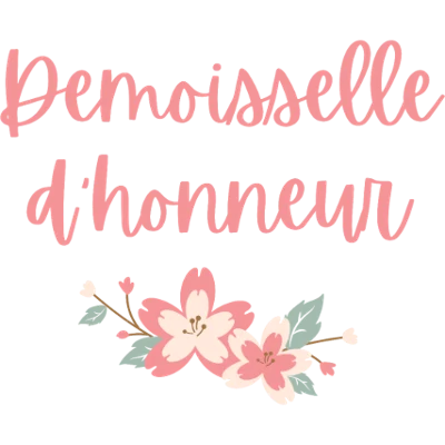 Design témoin et demoiselle d'honneur — Demoiselle d’honneur — calligraphie rose et fleurs de cerisier
