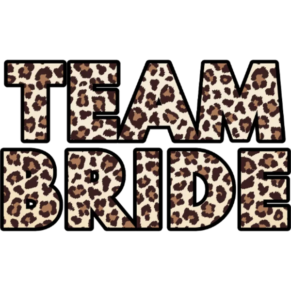 Design Team Bride — lettres léopard