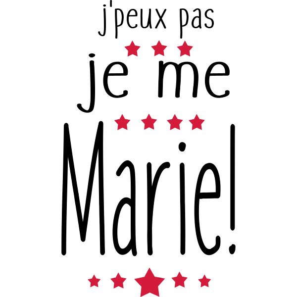 Design J’peux pas, je me marie ! — étoiles rouges